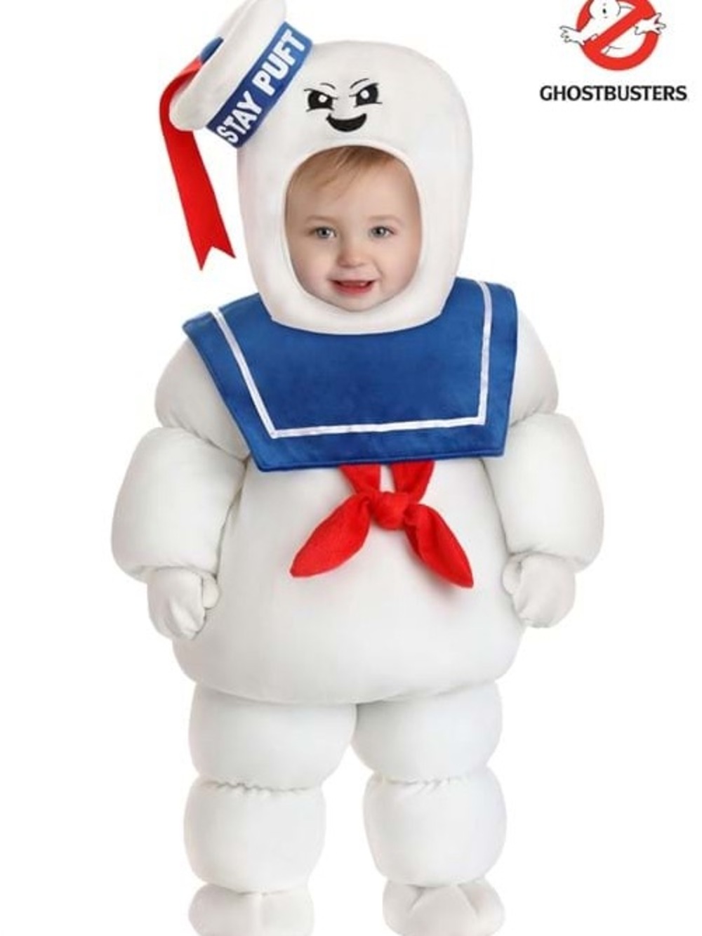 Ghostbusters Deluxe Stay Puft Infant Costume - White with Blue Sailor Collar